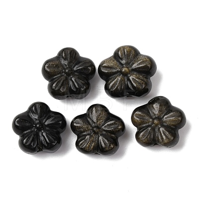 Natural Golden Sheen Obsidian Carved Beads G-A310-04B-1