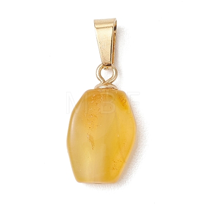 Gradient Color Natural Amber Pendants PALLOY-JF04930-02-1