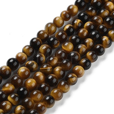 Natural Tiger Eye Beads Strands X-G-G099-4mm-4-1