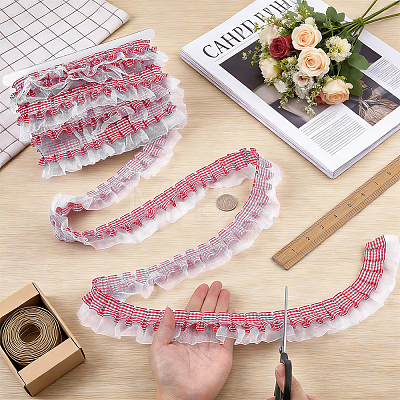 10Yards Polyester Lace Ribbon OCOR-PH0008-04B-1