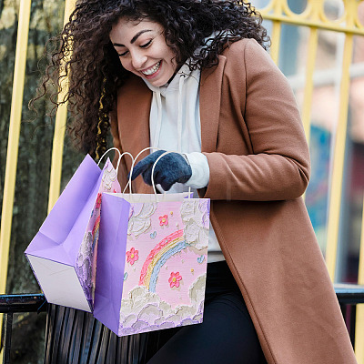 6Pcs Flower Printed Paper Gift Bags ABAG-TADJ0001-08B-1