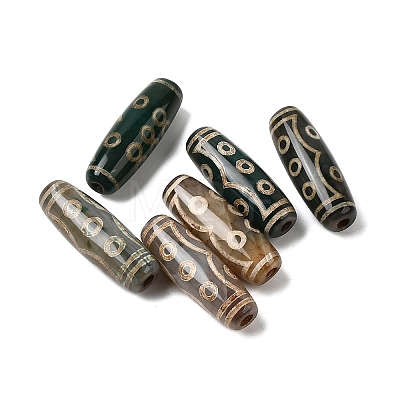 Tibetan Style dZi Beads TDZI-E004-17-1