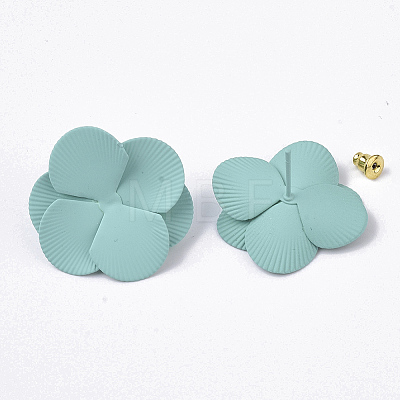 Spray Painted Iron Stud Earring Settings IFIN-N004-01C-1