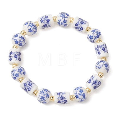 Blue and White Handmade Porcelain Beads Sracelets for Women BJEW-JB12972-1