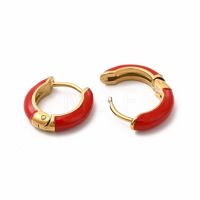 Ion Plating(IP) Enamel Hoop Earrings EJEW-G344-02G-05-1