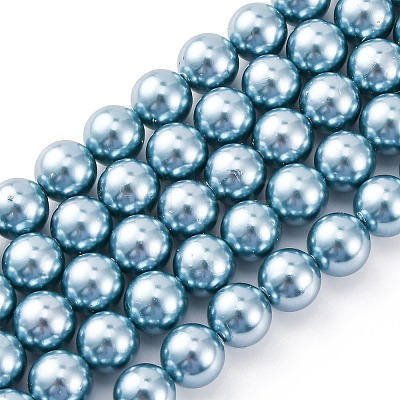 Shell Pearl Beads Strands BSHE-K015-8mm-02-1