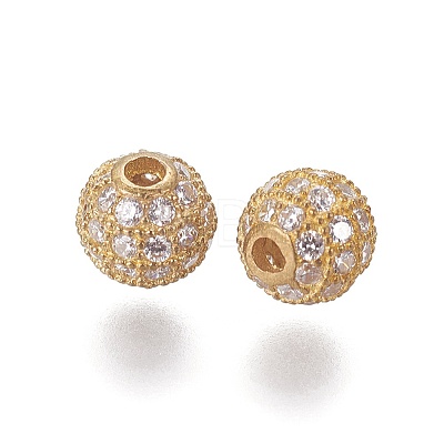 Brass Micro Pave Cubic Zirconia Beads LS-ZIRC-G149-A-C-1