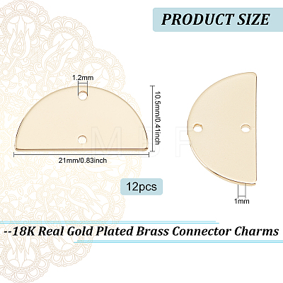 12Pcs Brass Connector Charms KK-BC0011-58-1