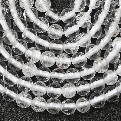 Natural Quartz Crystal Round Beads Strands X-G-J303-01-4mm-1