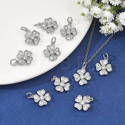 SHEGRACE Brass Micro Pave Clear Cubic Zirconia Pendants XGRQ2C060-407P-1