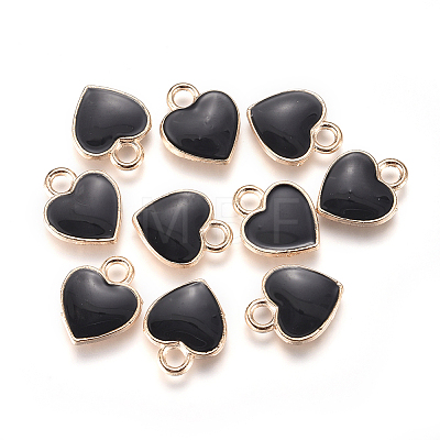 Golden Plated Alloy Enamel Charms PALLOY-CJC0001-35D-1