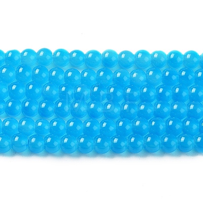 Baking Paint Imitation Jade Glass Round Bead Strands LS-DGLA-Q021-4mm-13-1