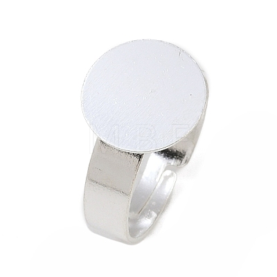 48Pcs 4 Style Adjustable Brass Pad Ring Base Findings KK-FH0004-56-1