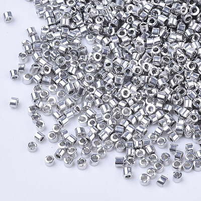 Electroplate Glass Cylinder Beads SEED-Q036-01A-B04-1