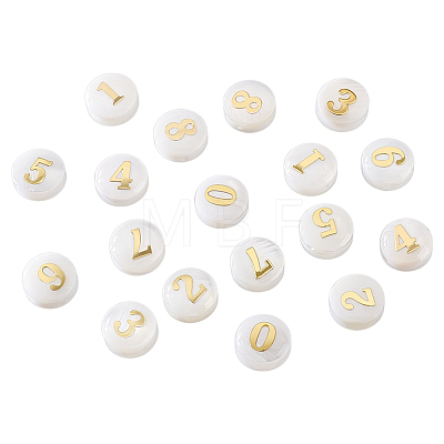 20Pcs 10 Styles Natural White Shell Flat Round Beads BSHE-PH0001-62-1