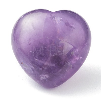 Natural Amethyst Heart Love Stone G-G973-04A-1