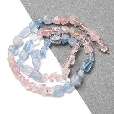 Natural Aquamarine & Rose Quartz Beads Strands G-L610-B04-A01-1