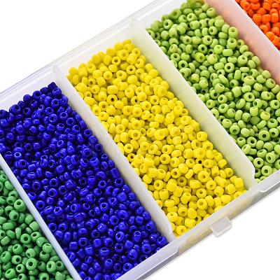 6000Pcs 5 Colors Glass Seed Beads SEED-YW0001-15B-1