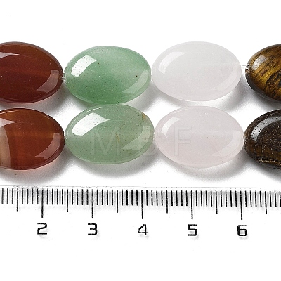 Natural Amethyst & Crystal Quartz & Green Aventurine & Carnelian & Tiger Eye Beads Strands G-P528-M20-01-1