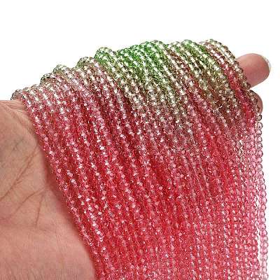 Transparent Painted Glass Beads Strands DGLA-A034-T4mm-A18-1