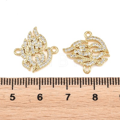 Brass Pave Clear Cubic Zirconia Connector Charms KK-L275-36G-1