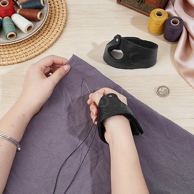 2Pcs 2 Styles Cowhide Adjustable Sewing Palm Rest DIY-NB0016-52-1