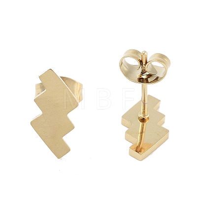 Vacuum Plating 304 Stainless Steel Stud Earrings for Women EJEW-A048-03G-1
