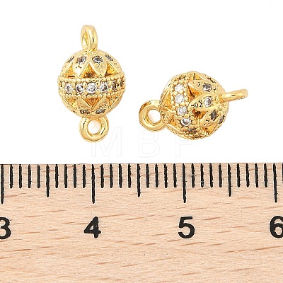 Brass Micro Pave Cubic Zirconia Connector Charms KK-U056-03G-1