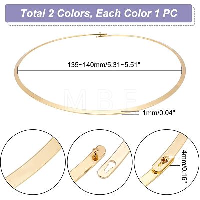 Unicraftale 2Pcs 2 Colors 304 Stainless Steel Wire Wrap Collar Necklaces Set for Women NJEW-UN0001-34-1