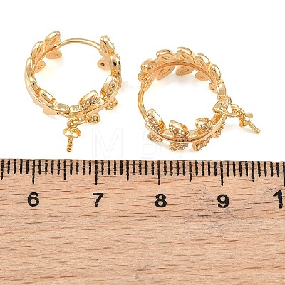 Brass Micro Pave Cubic Zirconia Huggie Hoop Earring Findings KK-CBA2DE6-19G-1