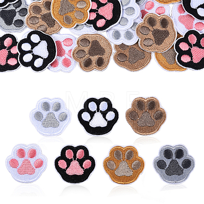 35pcs 7 Colors Polyester Computerized Embroidery Cloth Iron on/Sew on Patches DIY-CJ0001-86-1