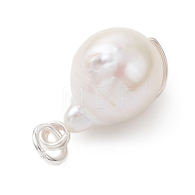 Natural Keshi Pearl Pendants PALLOY-JF04811-02-1