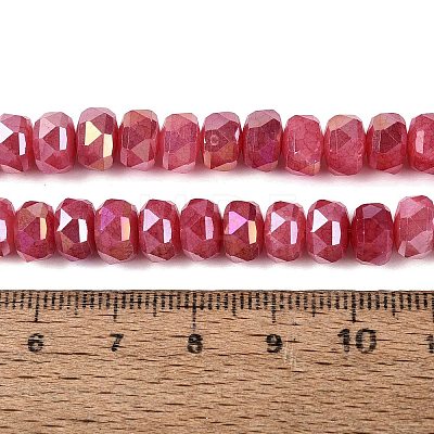 Electroplate Crackle Imitation Jade Glass Beads Strands EGLA-Q135-01A-C11-1