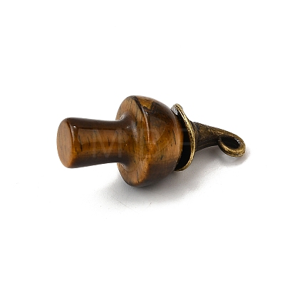 Natural Tiger Eye Mushroom Pendants G-D311-02AB-11-1