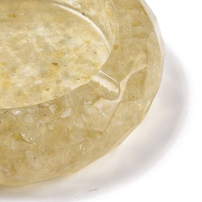 Resin with Natural Citrine Chip Stones Ashtray DJEW-F015-06G-1