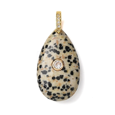 Natural Dalmatian Jasper Pendants G-B188-01G-04-1