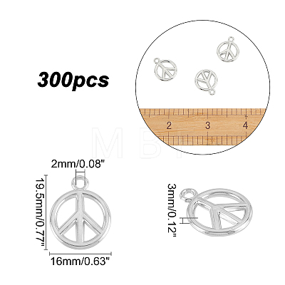 300Pcs Plating ABS Plastic Pendants KY-FH0001-15-1