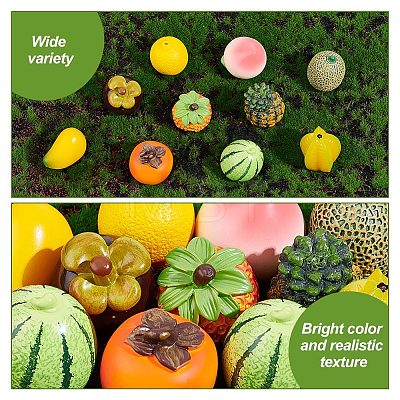  10Pcs 10 Styles Imitation Fruit Resin Display Decorations DJEW-NB0001-34-1
