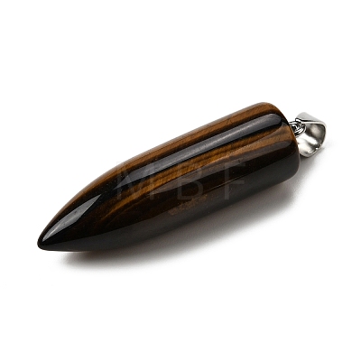 Natural Tiger Eye Pointed Pendants G-F820-12O-1
