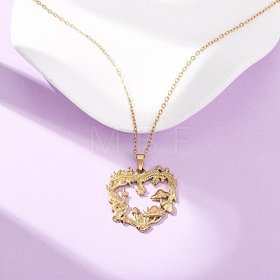 304 Stainless Steel Pendant Cable Chain Necklaces for Men Women NJEW-K308-03F-G-1