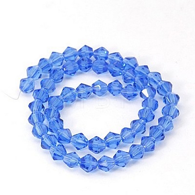 Half-Handmade Transparent Glass Beads Strands X-GB6mmC24-1