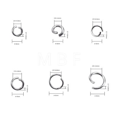 Mixed 304 Stainless Steel Jump Rings STAS-X0014-B-1