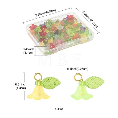 50Pcs Transparent Acrylic Pendants PALLOY-FS00043-06-1