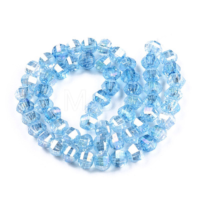 Transparent Electroplate Glass Beads Strands EGLA-N006-078B-1