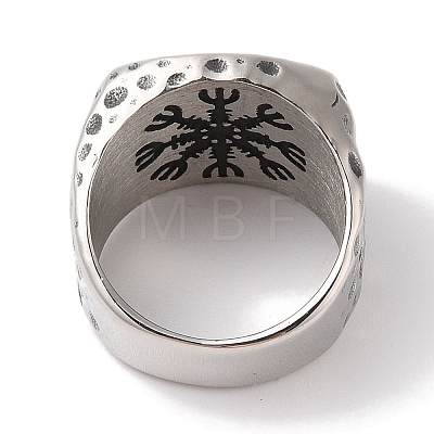 Viking 304 Stainless Steel Valknut Rings RJEW-U005-17E-AS-1