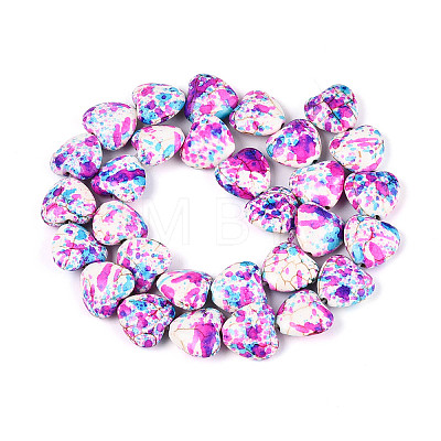 Spray Painted Synthetic Turquoise Beads Strands G-N352-28A-02-1