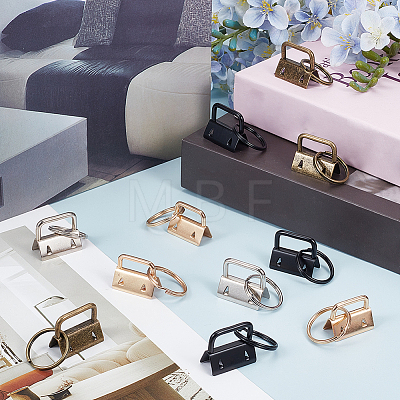 40Pcs 4 Colors Iron Ribbon Ends FIND-CN0002-57-1