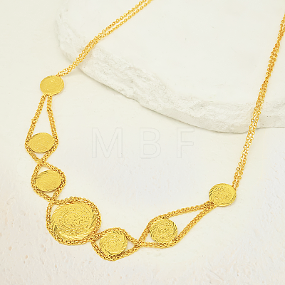 Vintage Embossed Coin Bib Necklaces for Daily HI9212-1