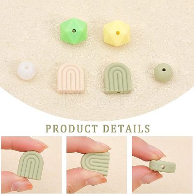 6 Style Food Grade Eco-Friendly Silicone Beads SIL-CA0001-39-1