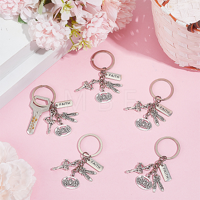 20Pcs Alloy Charm Keychains KEYC-SC00026-1